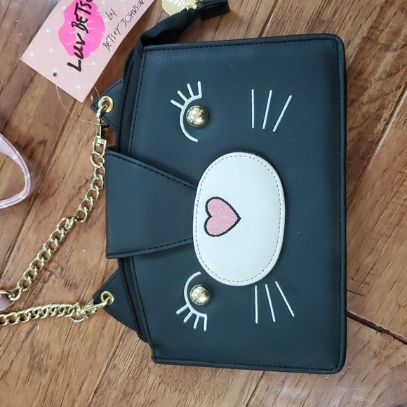 Betsey Johnson Black Cat Sofia Crossbody Bag - Picture 2 of 8
